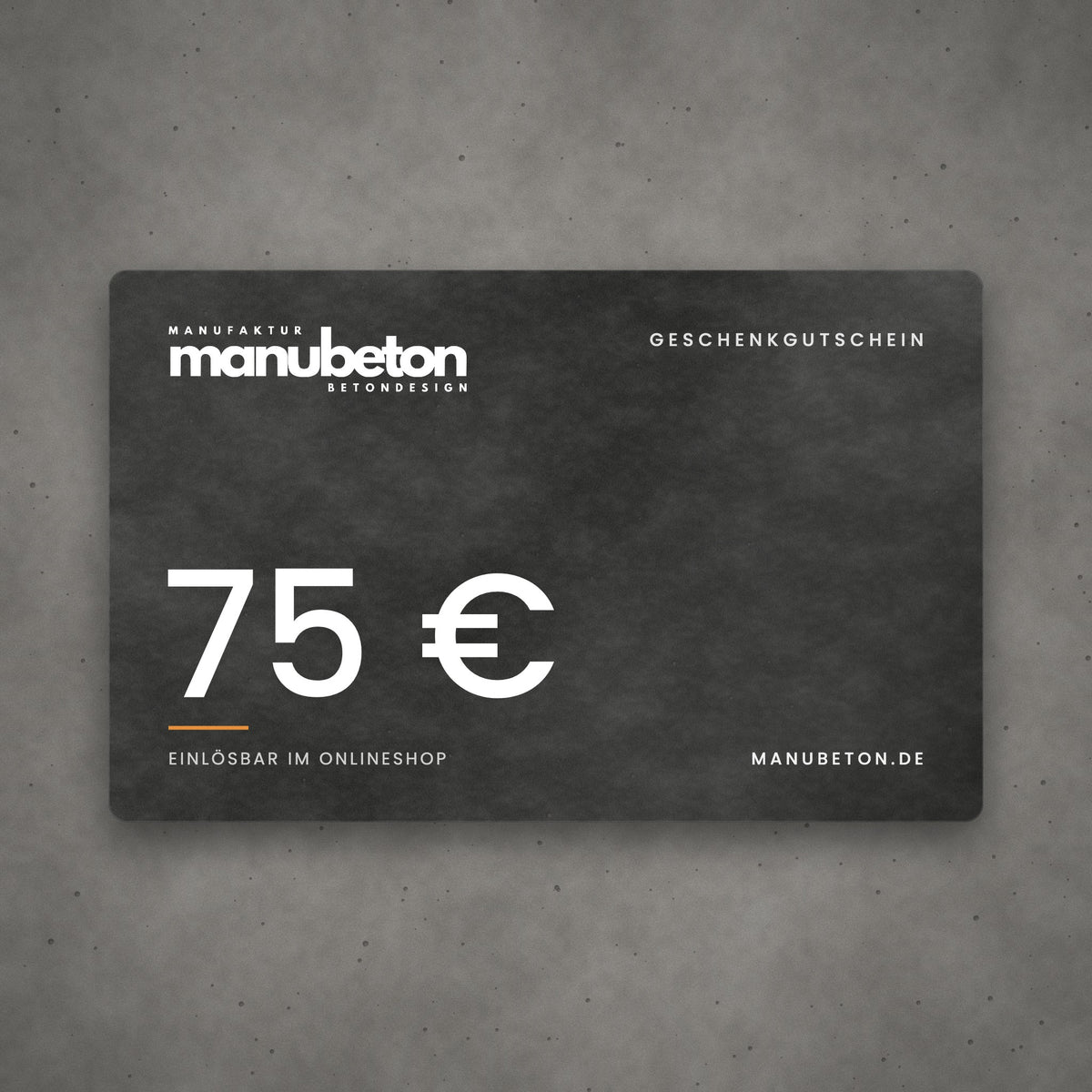 Manubeton Geschenkgutschein auf Betonkarte